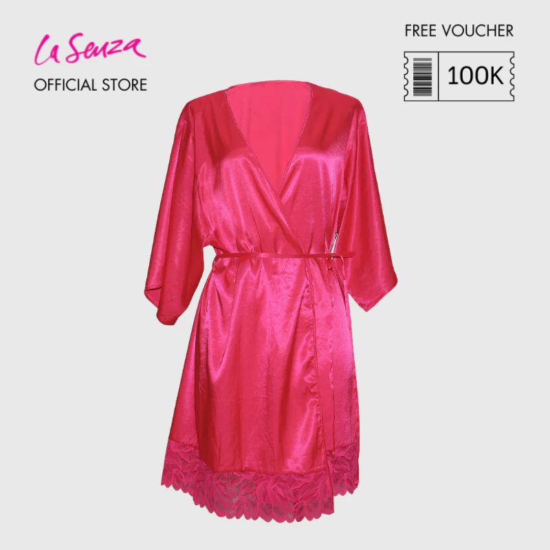 La Senza Satin Sexy Robe Warna Berry Gloss 60263661-16T2
