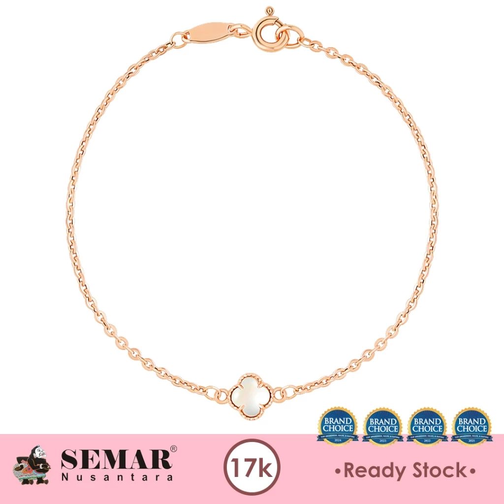 Gelang Emas Clover Flower Rose Gold 17K Semar Nusantara - Foto 7