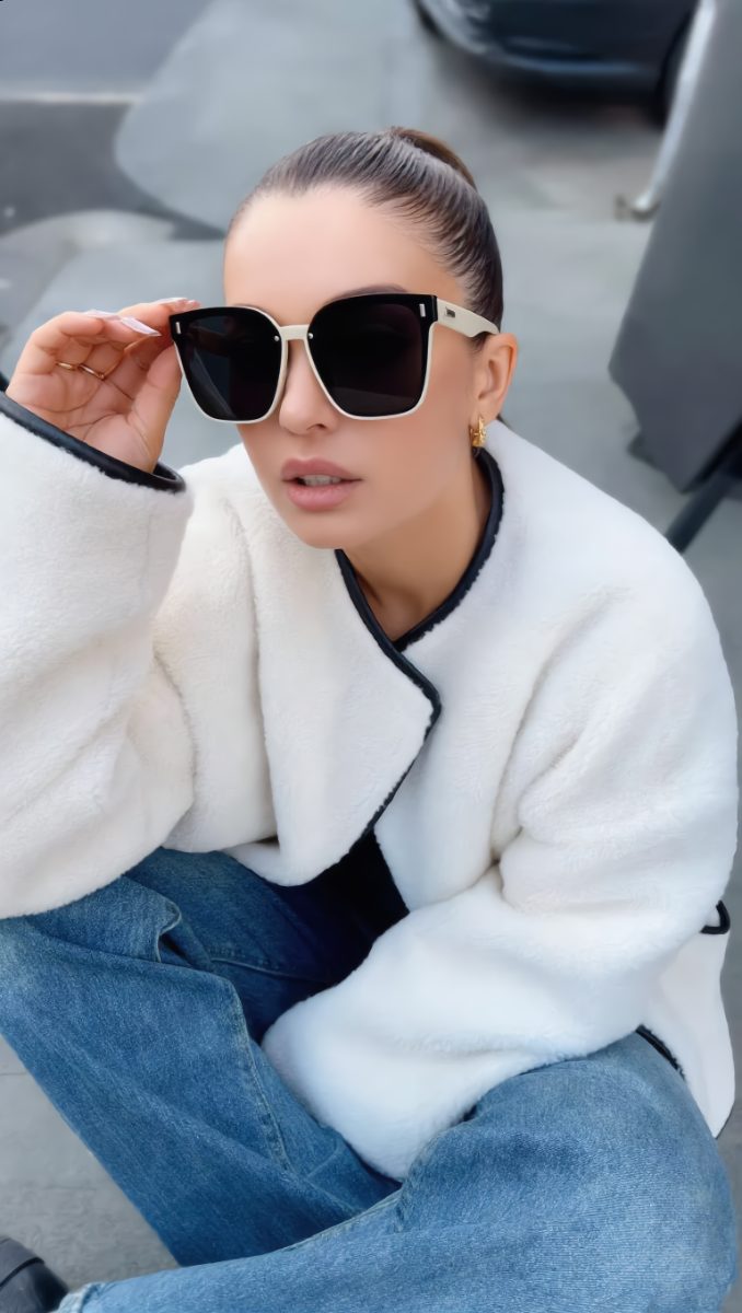 [PROMO] Kacamata Hitam Bingkai Oversized Sungglasses Liburan Anti Matahari Gaya Trendy Fashion Woman Glasses - Foto 2