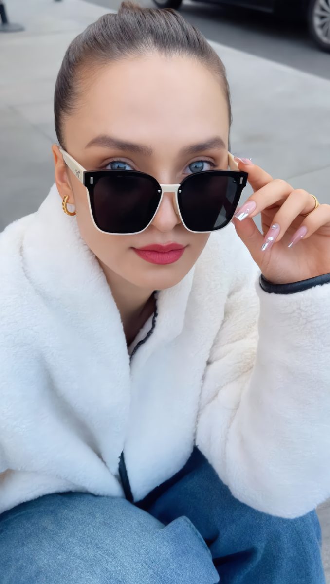 [PROMO] Kacamata Hitam Bingkai Oversized Sungglasses Liburan Anti Matahari Gaya Trendy Fashion Woman Glasses - Foto 3