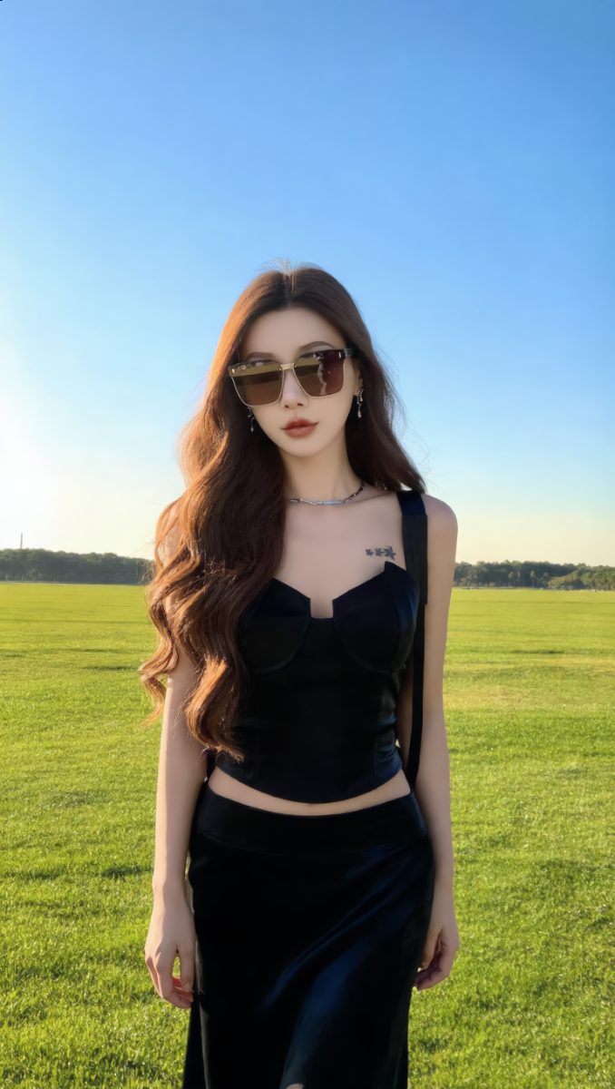 [PROMO] Kacamata Hitam Bingkai Oversized Sungglasses Liburan Anti Matahari Gaya Trendy Fashion Woman Glasses - Foto 5