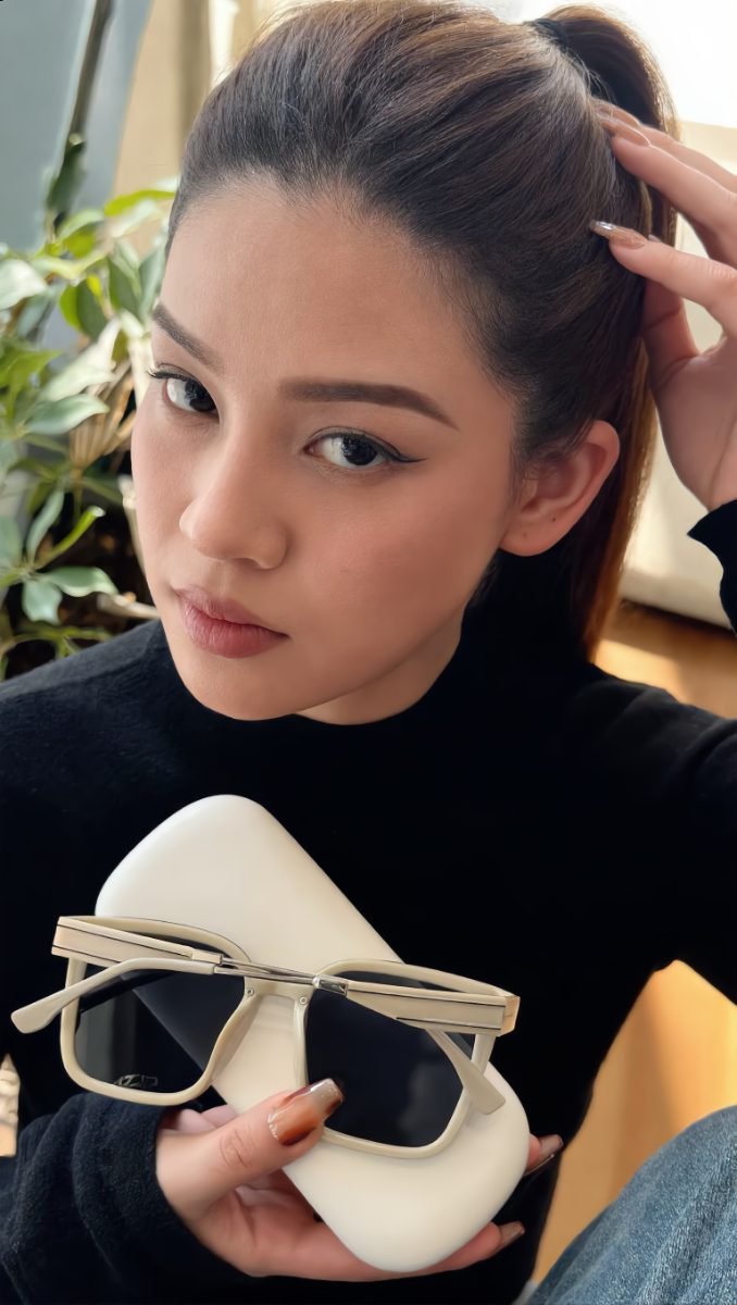 [PROMO] Kacamata Hitam Bingkai Oversized Sungglasses Liburan Anti Matahari Gaya Trendy Fashion Woman Glasses - Foto 10