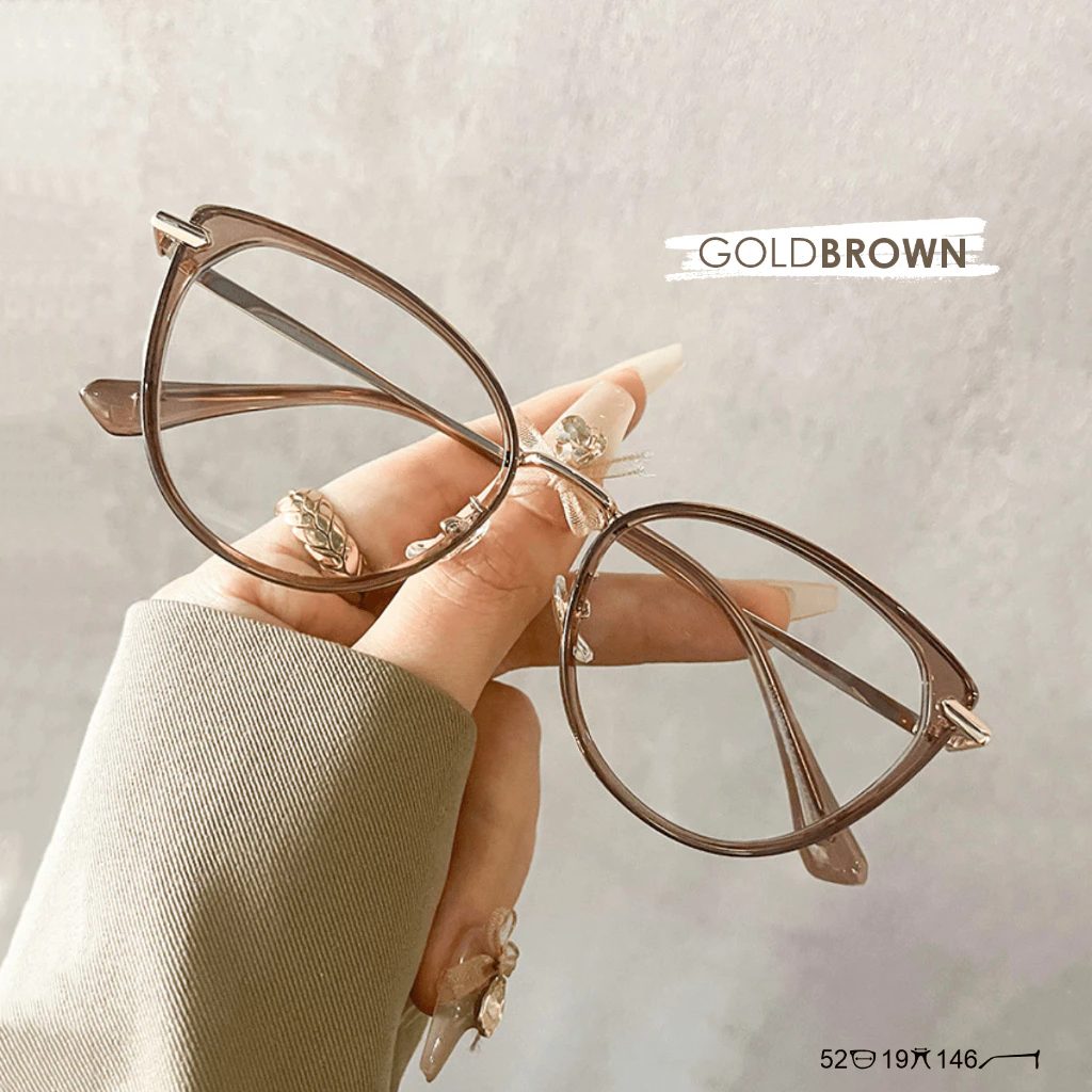Gently Morley Kacamata Photocromic Lensa Minus Anti Radiasi Blueray Bluecromic Cat Eye TR90 + Metal Pria Wanita Fashionable Eyeglasses 31260-89013 - Foto 3
