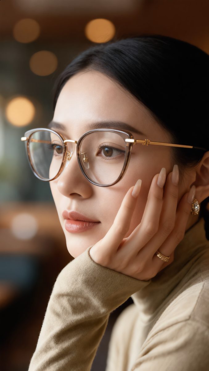 Gently Morley Kacamata Photocromic Lensa Minus Anti Radiasi Blueray Bluecromic Cat Eye TR90 + Metal Pria Wanita Fashionable Eyeglasses 31260-89013 - Foto 4