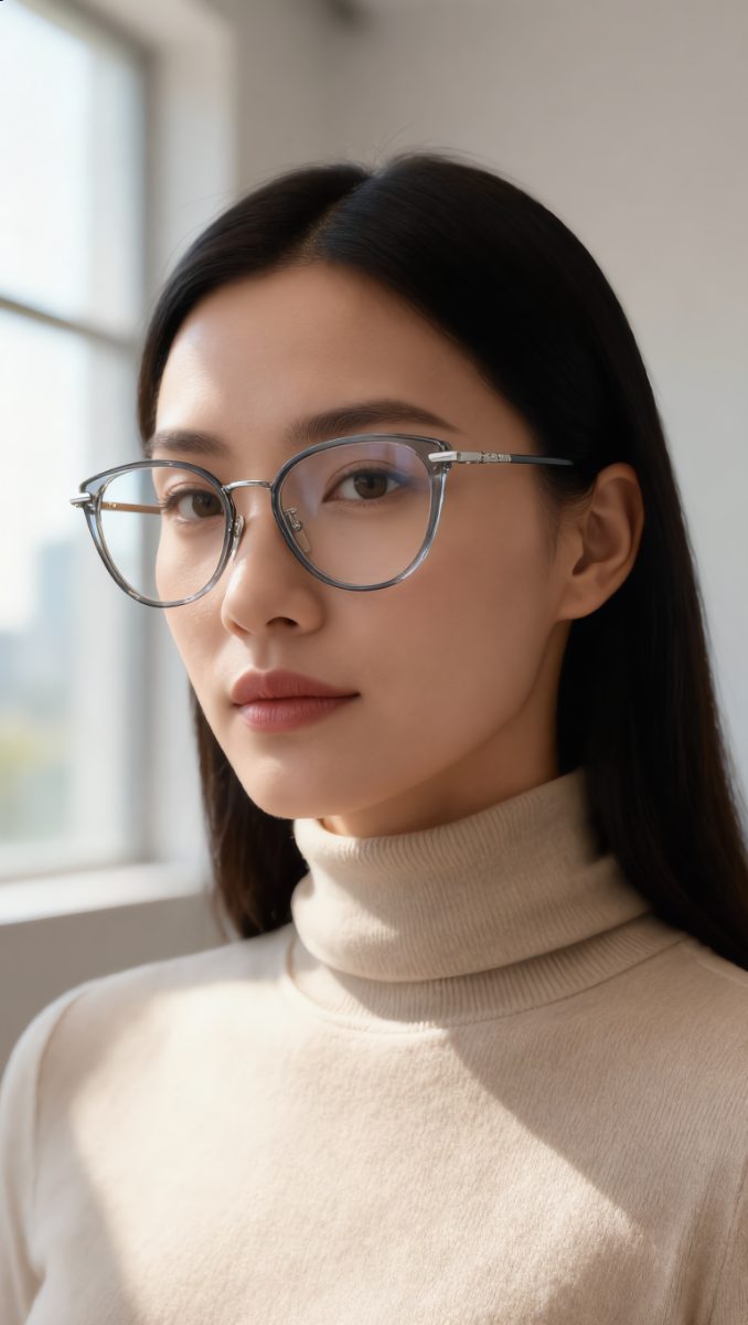 Gently Morley Kacamata Photocromic Lensa Minus Anti Radiasi Blueray Bluecromic Cat Eye TR90 + Metal Pria Wanita Fashionable Eyeglasses 31260-89013 - Foto 7