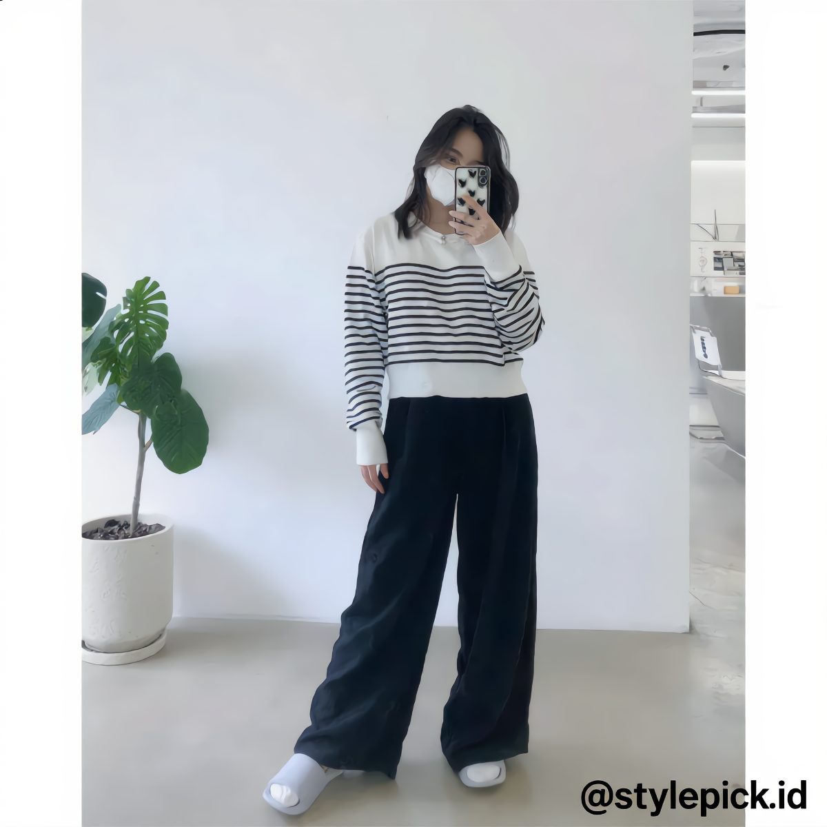 Asoka Loose Pants Wanita Highwaist Multifungsi - Foto 3