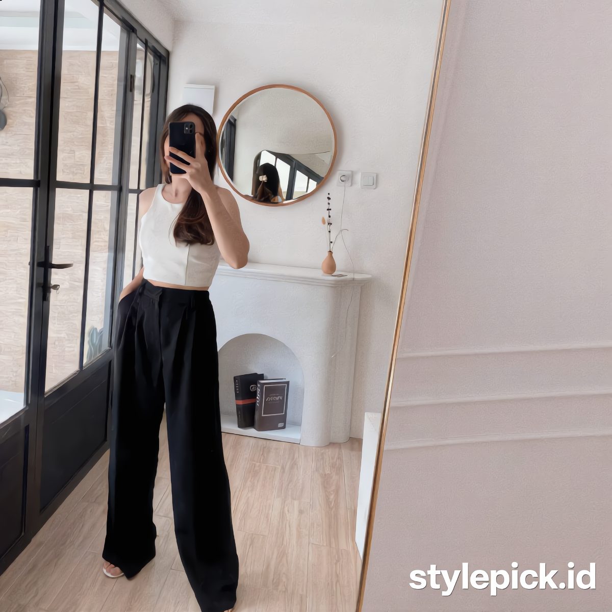 Asoka Loose Pants Wanita Highwaist Multifungsi - Foto 5