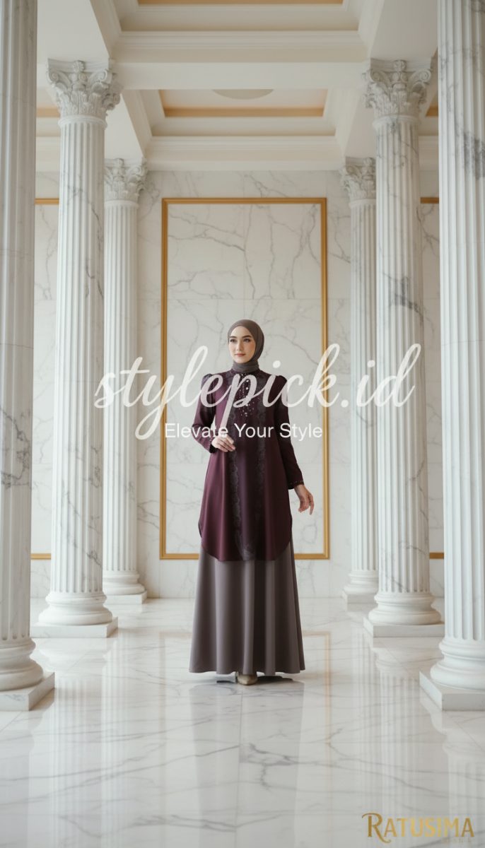 Sarimbit Ratusima Series Warna Coffe X Maroon by Isa Attire - Foto 4