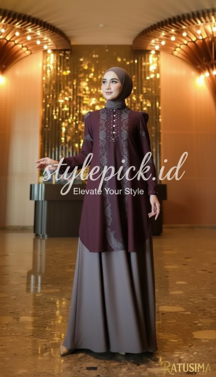 Sarimbit Ratusima Series Warna Coffe X Maroon by Isa Attire - Foto 5