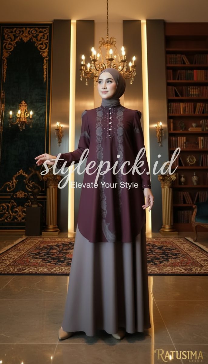 Sarimbit Ratusima Series Warna Coffe X Maroon by Isa Attire - Foto 6