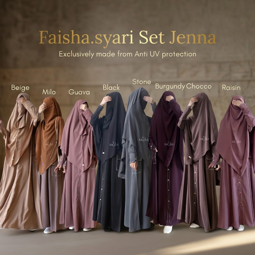 ORI RANIKO - GAMIS set Khimar Jenna ANTI UV protection | Abaya Set cargo Free cadar by Raniko Syari