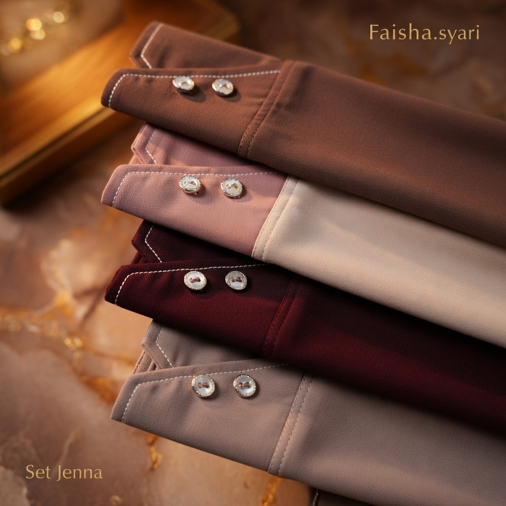 ORI RANIKO - GAMIS set Khimar Jenna ANTI UV protection | Abaya Set cargo Free cadar by Raniko Syari - Foto 9