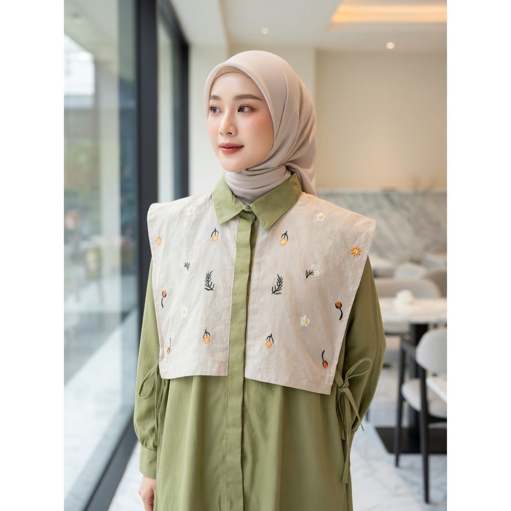 Alika Shirt Bordir Linen Vest Wanita Oversize - Foto 6