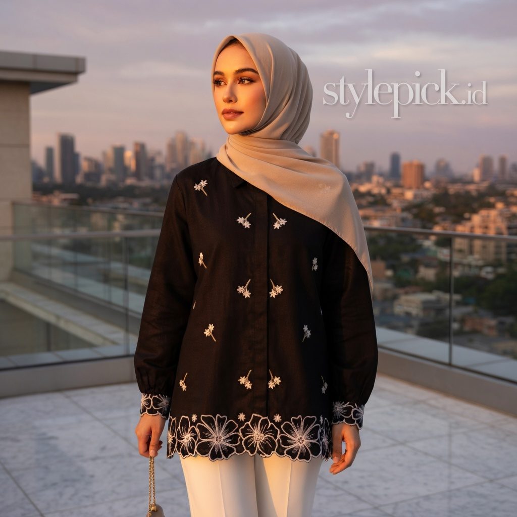 STEVY BLOUSE BORDIR LINEN RAMI PEEMIUM - Foto 4