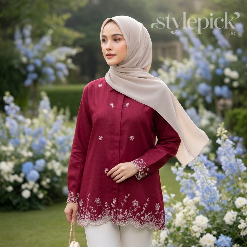 STEVY BLOUSE BORDIR LINEN RAMI PEEMIUM - Foto 5