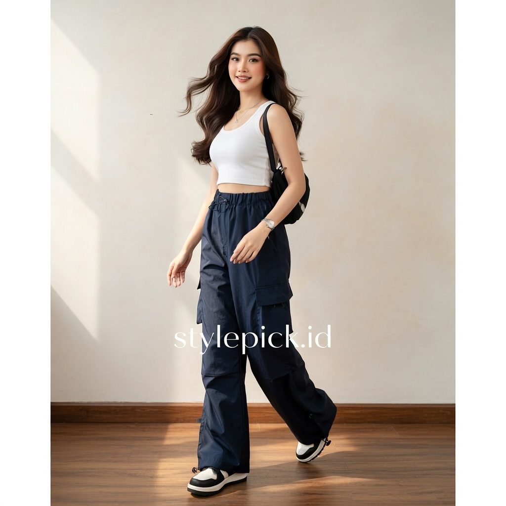AIGO Zeil Cargo Pants Unisex Parasut Cream