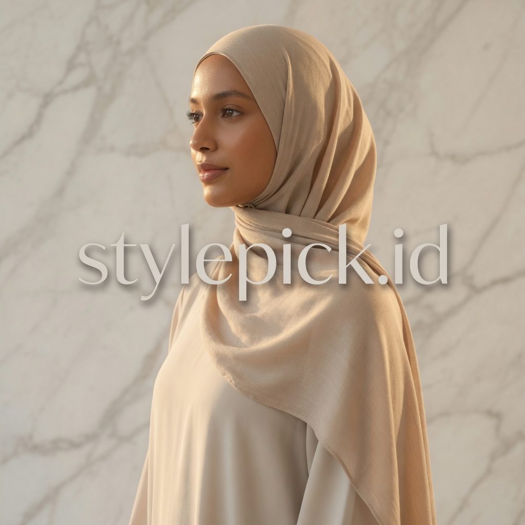 PASHMINA RAYON TENCEL OVAL SHAWL - PASMINA KAOS TENCEL STYLE BELAKANG BENTUK OVAL DAN ELEGAN - Foto 3