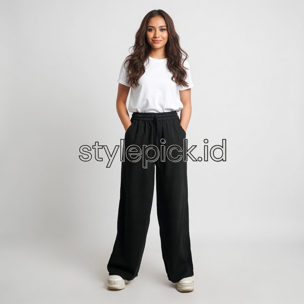 Celana Kulot Panjang Jeans Wanita Fit Super Jumbo 100kg Bigsize Jumbo Pinggang Karet Coco DLINE (Model: Coco Culotte). - Foto 6