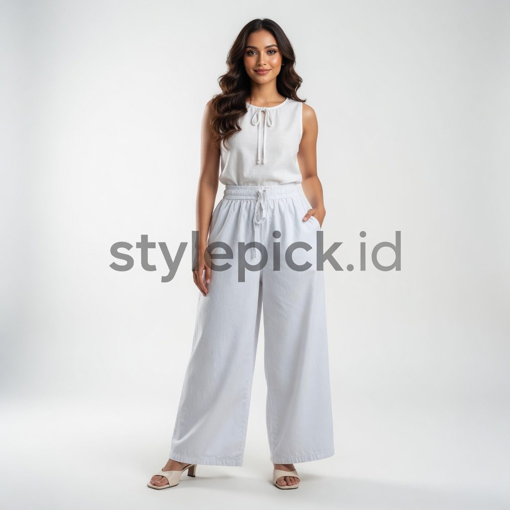 Celana Kulot Panjang Jeans Wanita Fit Super Jumbo 100kg Bigsize Jumbo Pinggang Karet Coco DLINE (Model: Coco Culotte). - Foto 7