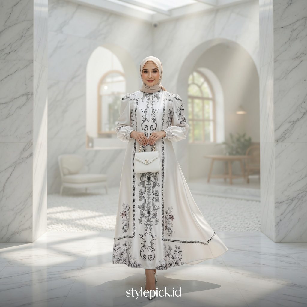 NAZIRA Silk Premium Dress – Gamis Wanita Mewah Elegant Lebaran 2026