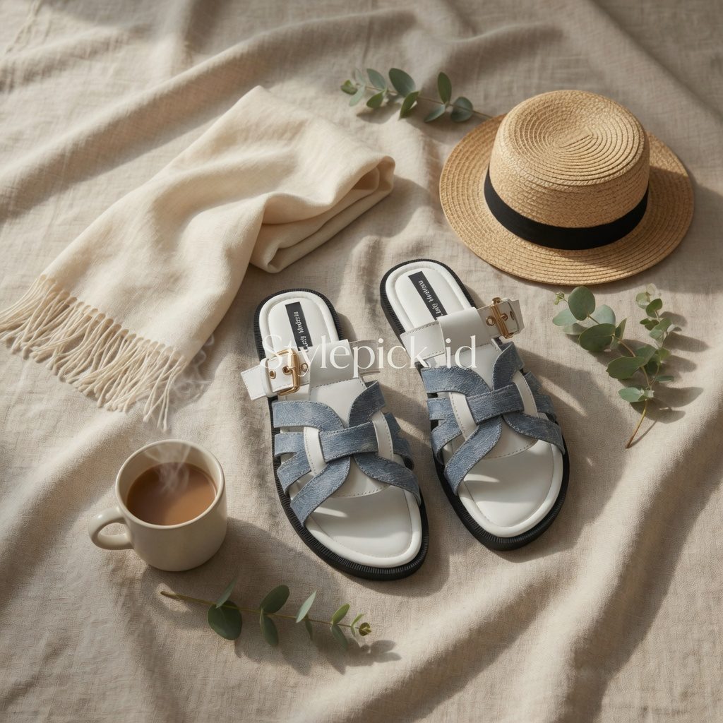 Madeline Premium CloudWalk Slip-On Sandal Wanita | Ultra Comfort & Elegant | Size 36-44